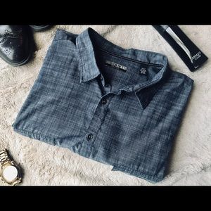 Alfani Warren Long Sleeve In Gun Metal Plaid